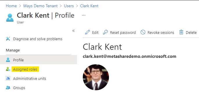 Azure active directory profile card