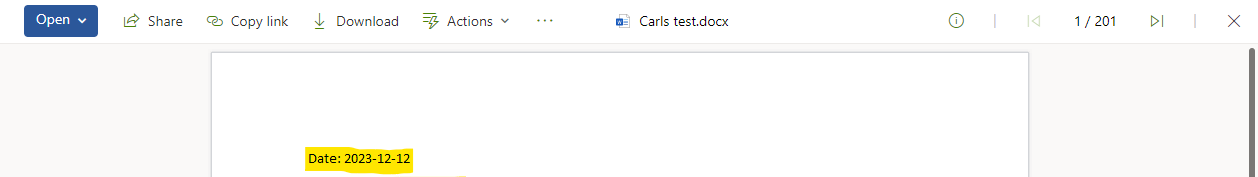 Document properties - Preview