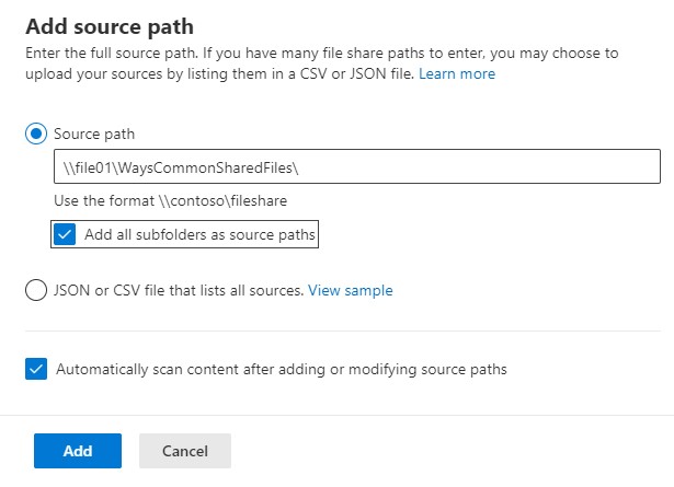File share migration - Add source path for scanning