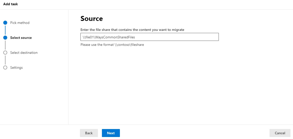 Migration - select source
