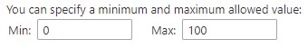 Minimum and maximum values