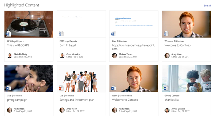 Highlighted content web part