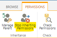 Click on "Stop Inheriting Permissions"