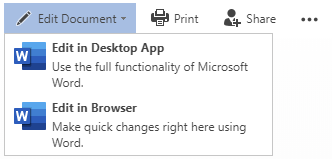 The "Edit Document" functions in the toolbar