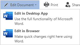The "Edit Document" functions in the toolbar