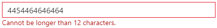 A single line of text column with a length restriction