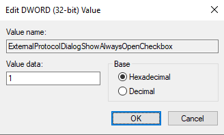 In the “Value data” field, type “1” and then click on the “OK” button