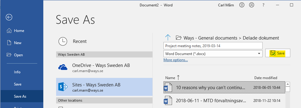 Click on the "Save" button