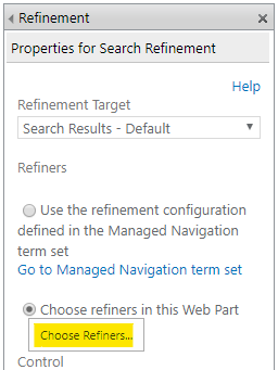 Click on the "Choose Refiners" button