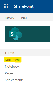 Navigate to SharePoint's document library