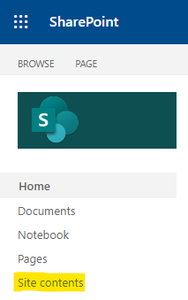 The link to a site's content