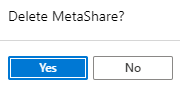 Confirm that you want to delete the MetaShare app