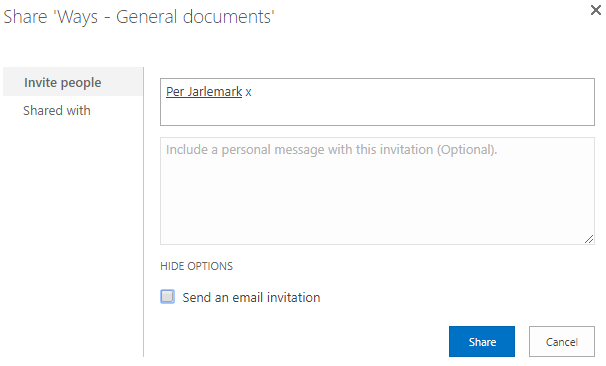 SharePoint's add users form