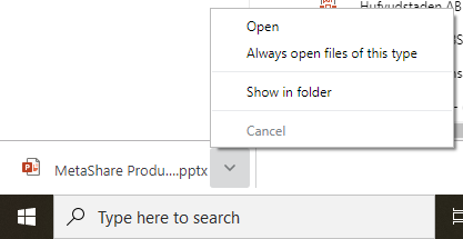 Google Chrome - what do you want to do with a downloaded file