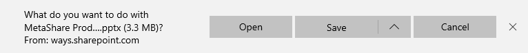 Microsoft Edge - what do you want to do with a downloaded file