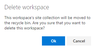 Confirm the workspace deletion