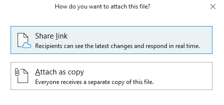 Choose how you want to share the file