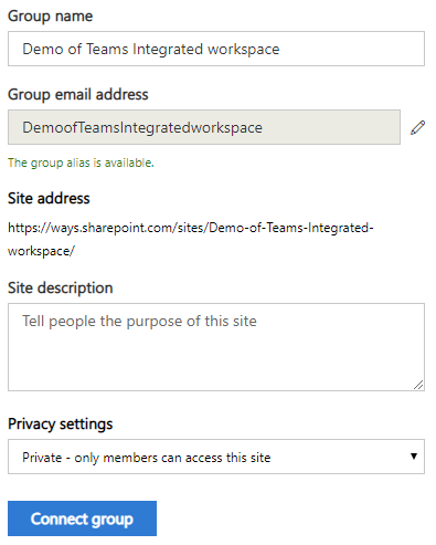 Click on the “Connect Group” button