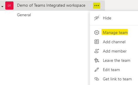 You can now manage the team's permissions