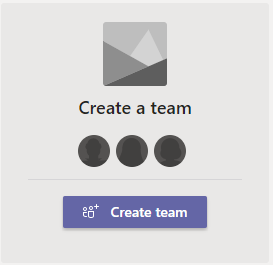 Click on the "Create team" button