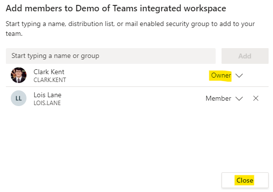 You can change the role from "Member" to "Owner"