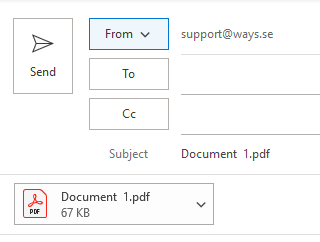The document will be attached to an e-mail