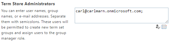 Assigning term store administrators